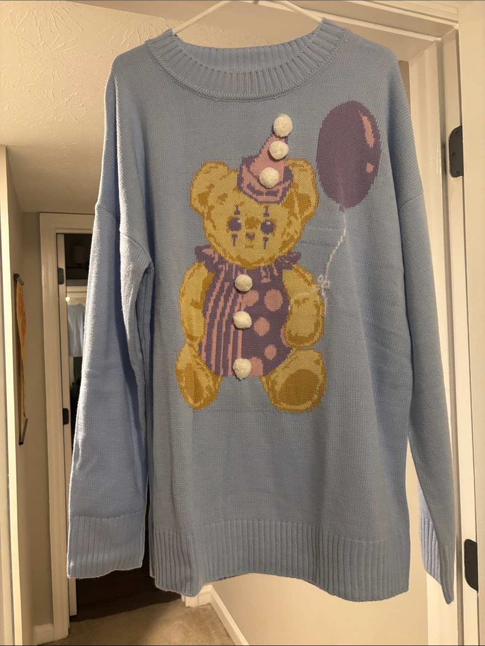 Dolls Kill Pastel Blue Teddy Bear Crewneck Sweater